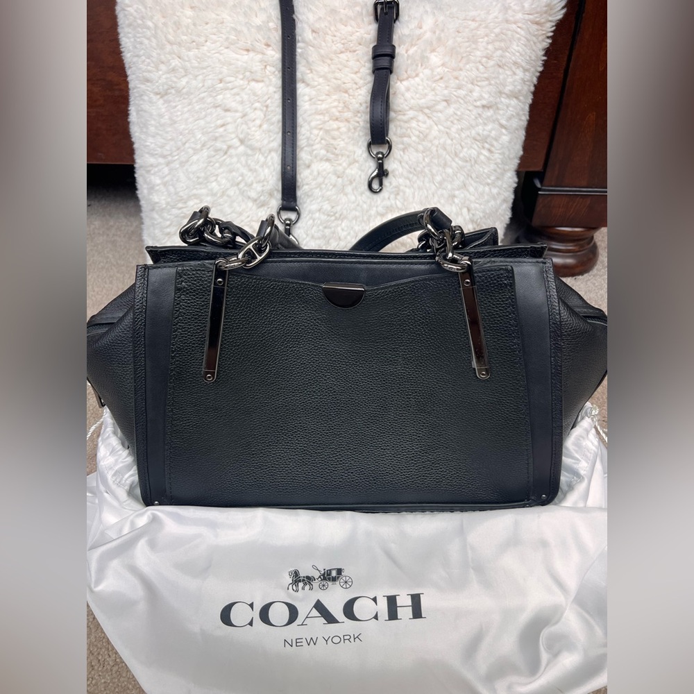 Coach Black Leather Women's Bag with Gunmetal hardware